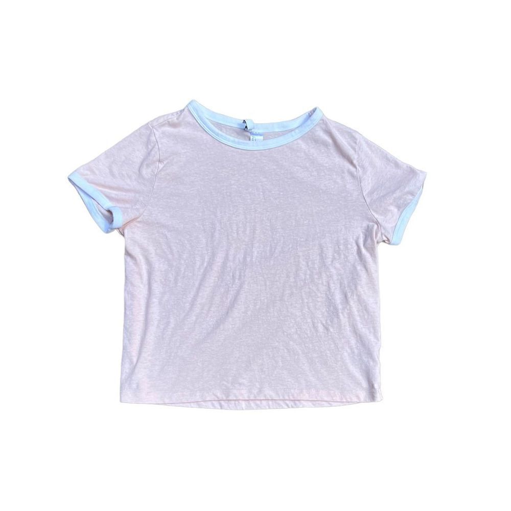 H&M Light Pink & White Blouse Size Large